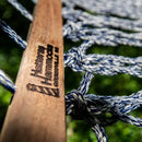 Hatteras Hammocks Deluxe Navy Oatmeal Heirloom Tweed Duracord Rope Hammock with Free Extension Chains & Tree Hooks, Handcrafted in The USA, 450 LB Weight Capacity, 13 ft. x 60 in by GreenHaven Gardens