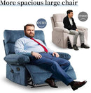 Oversized Recliner Chair Extra Wide Large Recliner for Adults 350lbs with Lumbar Support Pillow Nursery Chair Living Room (Manual, BLUE-6002) by CozyNest Decor