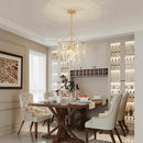 3-Lights K9 Crystal Chandeliers, Luxury Vintage Pendant Light Fixture for Dining Room, Living Room, D15*H20.4~66.8 inch (Adjustable), Clear Crystal & Gold Finish by CozyNest Decor