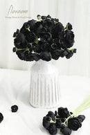 Floroom Ranunculus Artificial Flowers 18 Pcs Black Faux Silk Mini Ranunculus Bulk Fake Wedding Filler Flowers for DIY Bouquets, Centerpieces, Bridal Shower Decorations & Arrangements by CozyNest Decor