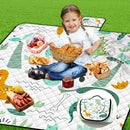 Extra Large Picnic Blanket Waterproof,80"x 80"Foldable Machine Washable Beach Blanket,Outdoor Blanket for 6-8 Adults,Suitable for Indoor Crawling,Park Beach,Camping,Hiking,Family Travel(Dinosaur) by TinyTreasures Baby Boutique