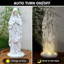Virgin Mary Statue 31.49 Inch Religious Garden Statue Solar Mary Statue Outdoor Yard Patio Deck Home Entryway Hallway Sculpture by GreenHaven Gardens