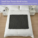 Bigacogo Chunky Knit Throw Blanket for Couch, 40x40 inches, 100% Hand Knitted with Thick Jumbo Chenille Yarn, Cozy Soft Large Rope Knot Cable Crochet Blankets for Sofa Bed Living Room, Dark Grey by CozyNest Decor