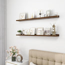 Picture Ledge Shelf, Wood Long Floating Shelves for Wall, Set of 2, 48 inch Picture Ledge Shelves, Photo Ledge Nursery Book Shelves Wall Mounted for Living Room Kids' Room Bedroom, Color Walnut by TinyTreasures Baby Boutique