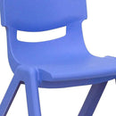 EMMA + OLIVER 23.625" W x 47.25" L Blue Plastic Activity Table Set-6 Chairs by CozyNest Decor
