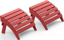 SERWALL Folding Adirondack Chair Footstools Set of 2, Adirondack Ottomans Without Assembly, Red by GreenHaven Gardens
