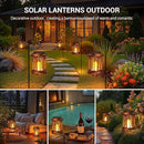KOOPER 4 Pack Solar Lantern Outdoor Lights, Hanging Solar Lanterns Outdoor Decorative, Lanterns LED Flickering Flameless Candle Mission Lights for Yard Table Garden Decor by GreenHaven Gardens