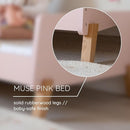 dadada Muse Toddler Bed with 2 Removable Safety Rails. Low Profile Montessori Bed for Kids. Sturdy Solid Wood Frame, Fits Standard Crib Mattress, Easy to Assemble, Toddler Bed for Girls & Boys - Pink by TinyTreasures Baby Boutique