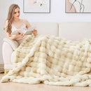 Tie-dye Camel Twin Fuzzy Ultra Soft Bed Comfy Blanket 60x80 Cozy Faux Fur Throw Blanket for Living Room Thick Fluffy Furry Blanket Home Gifts 860 GSM by CozyNest Decor