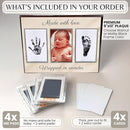 Inkless Hand and Footprint Kit, Baby Keepsake Plaque & Baby Shower Gifts - Ideal as Mom To Be Gift, Nursery Picture Frames, Clean Touch Hand and Footprint Kit (Style 2 - Design 5) by TinyTreasures Baby Boutique