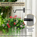 RTZEN Plant Hangers Outdoor or Indoor - Wrought Iron Metal Hanger Indoor Hook - Heavy Duty Wall Bracket Hooks for Hanging Plants Baskets Lanterns Wind Chimes - 2 Pack (Black Shepherds Hooks) by GreenHaven Gardens
