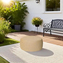Outdoor Inflatable Ottoman with Air Pump, Fade-Resistant Patio Footrest Stool D21”x H9”, Round Pouf Ottoman with Portable Handle Suitable for Garden, Camping, Bedroom, Living Room by CozyNest Decor