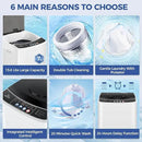 Nictemaw Portable Washing Machine 15.6Lbs Capacity Portable Washer with Drain Pump 2.1Cu.ft Full-Automatic Compact Washer with 10 Programs 8 Water Level for Home, Apartment, RV, Dorms by CozyNest Decor