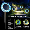 Outdoor Solar Lights, 6 Pack Led Solar Sunflower Lights, Stake/Wall 2-in-1 Waterproof Solar Garden Lights for Yard, Landscape, Fence, Patio, Driveway, Pathway, Backyard Decoration (Warm White) by GreenHaven Gardens