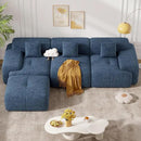 122" Modern L Shaped Modular Sectional Sofa, Boneless Couches for Living Room with Ottoman,4 Seater Convertible Chenille Cloud Couch Sofa Set, No Assembly Required, Blue 1 PCS by CozyNest Decor