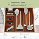 Adjustable Kitchen Drawer Organizer for Utensils and Junk, Food-Safe Contract Grade with 100% Sustainable Wood, Non-Slip, Expandable from 10.5 to 18.5 Inches Wide - Natural Acacia by CozyNest Decor