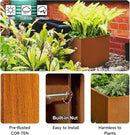Corten Steel Corner Metal Planter Box Garden Steel Planter Pot for Patio Modern Farmhouse Rustic Design (L32 x W12 x D16, Rusted) by CozyNest Decor