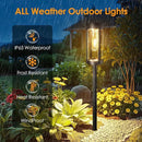 Solar Pathway Lights Outdoor Decor: Upgraded 4 Pack Bright Solar Powered Garden Lights Waterproof IP65, Long Lasting Decorative Outdoor Light for Yard Garden Patio Walkway Path (Warm White, 4 Pack) by CozyNest Decor