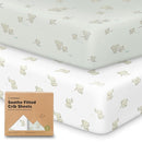KeaBabies 2-Pack Organic Crib Sheets for Boys, Girls - 52x28 Fitted Crib Mattress Sheet Neutral, Breathable Jersey Cotton Cover for Baby Bed, Toddler Mattress, Soft & Cute Prints (Elly) by TinyTreasures Baby Boutique