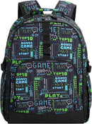 Choco Mocha Gamer Backpack for Boys, Elementary School Backpack for Boys Ages 6-8 Kids Kindergarten Backpack Bookbag 17 Inch with Chest Strap, Black by TinyTreasures Baby Boutique