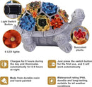 Solar Garden Statues Turtle with Succulent and 6 LED Lights, 9.1" L x 5.7" W x 6.7" H Outdoor Solar Decor, Turtle Garden Figurines for Lawn, Balcony, Yard Decoration, Gifts for Mom Wife by GreenHaven Gardens