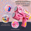 Jasny 2 Pack Rechargeable Dino Bubble Guns for Kids, LED Light Up Bubbles Machine Blower with 2 Bottles Refill Solution for Toddlers, Summer Wedding Toys Gift by TinyTreasures Baby Boutique