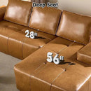 ovios Sectional Cloud Couch for Living Room, Modular Floor Sofa with Plush Corduroy, No Assembly Required, Big Comfy Couches Set with Fluffy Memory Foam, Stupendous U Shaped Sofas with Chaise, Brown by CozyNest Decor