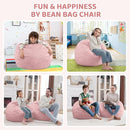 2FT Bean Bag Chair, Comfy Bean Bag Chairs with Memory Foam Filled, Fluffy Beanbag Sofa with Dutch Velvet Cover, Teardrop BeanBag Chairs for Living Room, Playroom - Light Pink by TinyTreasures Baby Boutique