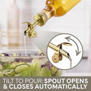 COOK WITH COLOR Glass Olive Oil Bottle Dispenser - 2 Pack- 17oz Oil and Vinegar Cruet - Olive Oil Carafe Decanter for Kitchen by CozyNest Decor