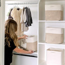 NaturalCozy Storage Cubes 11 Inch Cotton Rope Woven Baskets for Organizing, 3-Pack | Cube Bin Square Shelves Organizer, Classroom, Kids Toy Bins, Closet, Baby Nursery by TinyTreasures Baby Boutique
