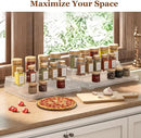 MUDEELA 2 Pack 3 Tier Spice Rack Organizer for Cabinet 11.6-Inch Spice Organization for Pantry, Non-Skid Spice Shelf with Protection Railing, Versatile Seasoning Organizer for Kitchen Counter by CozyNest Decor