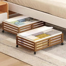 Under Bed Storage with Wheels-Large Bamboo Underbed storage Containers with Large Dust Bag Stackable Under the Bed Shoe Storage Bins for Clothes Books Bedding (2 Packs walnut, 23.62"L×16.54"W× 6.51"H) by CozyNest Decor
