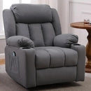 Rocker Swivel Recliner Chair for Adults, Overstuffed Large Manual Recliner Glider with Massage and Heat, Comfy Soft Fabric Living Room Reclining Sofa Chair(Technical Grey) by CozyNest Decor