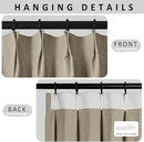 Macochico Pinch Pleated Blackout Linen Curtains 96 Inches Long 100% Light Blocking Burlap Curtains for Bedroom Living Room Thermal Window Panels with Tieback 72”Wx96”L Light Khaki 1 Panel by CozyNest Decor
