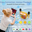 BIGASUO Karaoke Machine for Kids, Mini Portable Bluetooth Speaker with 2 Wireless Microphones and LED Lights, Kids Toys Ideal Gifts for Girls & Boys Birthday Home Party Yellow-2Pack by TinyTreasures Baby Boutique