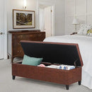 Joveco 51 Inch Storage Ottoman Bench,Tufted Leather Storage Bench for Bedroom (51”,Brown) by CozyNest Decor
