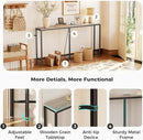 SUPERJARE Console Table with Outlet, 63 Inch Sofa Table with Charging Station, Narrow Hallway Entryway Table, Behind Couch Table, for Living Room, Oak by CozyNest Decor