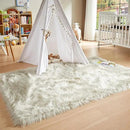 AMTOVO Faux Fur Sheepskin Rug for Living Room, 4 x 6 ft Light Grey Fluffy Area Rug for Bedroom, Playroom, Luxury Room Decor, Rectangle by CozyNest Decor
