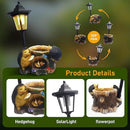 Outdoor Hedgehogs Statues Solar Sculptures with Solar Lights and Flowerpot Funny Garden Decor Animal Figurines Resin Outdoor Statues for Patio Yard Lawn Balcony Gifts by GreenHaven Gardens