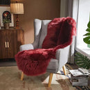 AMTOVO Faux Sheepskin Rug, Burgundy Ultra Soft Fluffy Shag Area Rug, 2 x 6 ft Faux Fur Rug for Bedroom Sofa Throw Cushion Room Decor, Sheepskin by CozyNest Decor