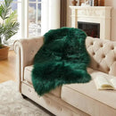 AMTOVO Faux Fur Rug, Dark Green Area Rug, Fluffy Sheepskin Rug, Fuzzy Ultra Soft 2 x 4 ft Shag Rugs for Bedroom Sofa Throw Cushion Room Decor, Sheepskin by CozyNest Decor