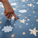 Loartee Coral Velvet Area Rug - 1" Thick Memory Foam Baby Play Mat, Washable Toddler Carpet, Home Decor for Living Room, Nursery, Kids Bedroom, Starry Blue, 5'11"x6'7" by TinyTreasures Baby Boutique