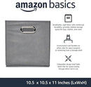 Amazon Basics Collapsible Cube Storage Organizer Bins, 6-Pack, 10.5 x 10.5 x 11 inches, Light Grey by CozyNest Decor