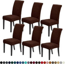 Joccun Chair Covers for Dining Room Set of 6,Dining Chair Slipcovers Stretch Dining Room Chair Covers Seat Protector,Washable Parsons Chair Cover for Home,Hotel(Chocolate,6 Pack) by CozyNest Decor