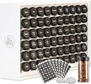 AllSpice Spice Rack Organizer, Wood, 525 Unique Labels, Countertop or Wall Mount, Includes 60 4oz Jars- Matte White by CozyNest Decor