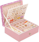 Jewelry Box for Earrings for Girls Jewelry Organizer Box Earring Holder Organizer for Girls Earring Box Jewelry Box Stud Earring Organizer for Girls Earring Jewelry Boxes for Women Pink Bling by TinyTreasures Baby Boutique