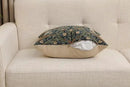 Charlotte Home Furnishings Pimpernel Blue Green Floral Throw Pillow Cover 18” x 18” – Double-Sided Tapestry Cushion Cover for Sofa, Couch, or Bed | 100% Cotton European Jacquard Woven by CozyNest Decor