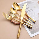 Mirror Silverware Set Gold Flatware Set with Hexagon Handle 20 Pieces 18/0 Stainless Steel Cutlery Set Wedding Housewarming Gift Service for 4 (Mirror gold) by CozyNest Decor
