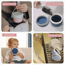 No Spill Silicone Toddler Snack Containers, Detachable Silicone Flap for Filling&Cleaning, Crumb-Free Hard Plastic Screw Travel Lid, Ultra-Soft for Baby Kids Hand In-Out, Snack Cup Holder 12 oz by TinyTreasures Baby Boutique