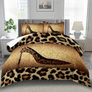 Leopard Comforter Set King Girls,Sexy High Heel Comforter for Women,Leopard Print Bedding Set King Adult,High Heel Quilt Bedroom Decor,African Animal Print Bedding Quilt by CozyNest Decor